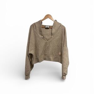 Ever-Rever Tan Women's Cropped Hoodie and Short Set